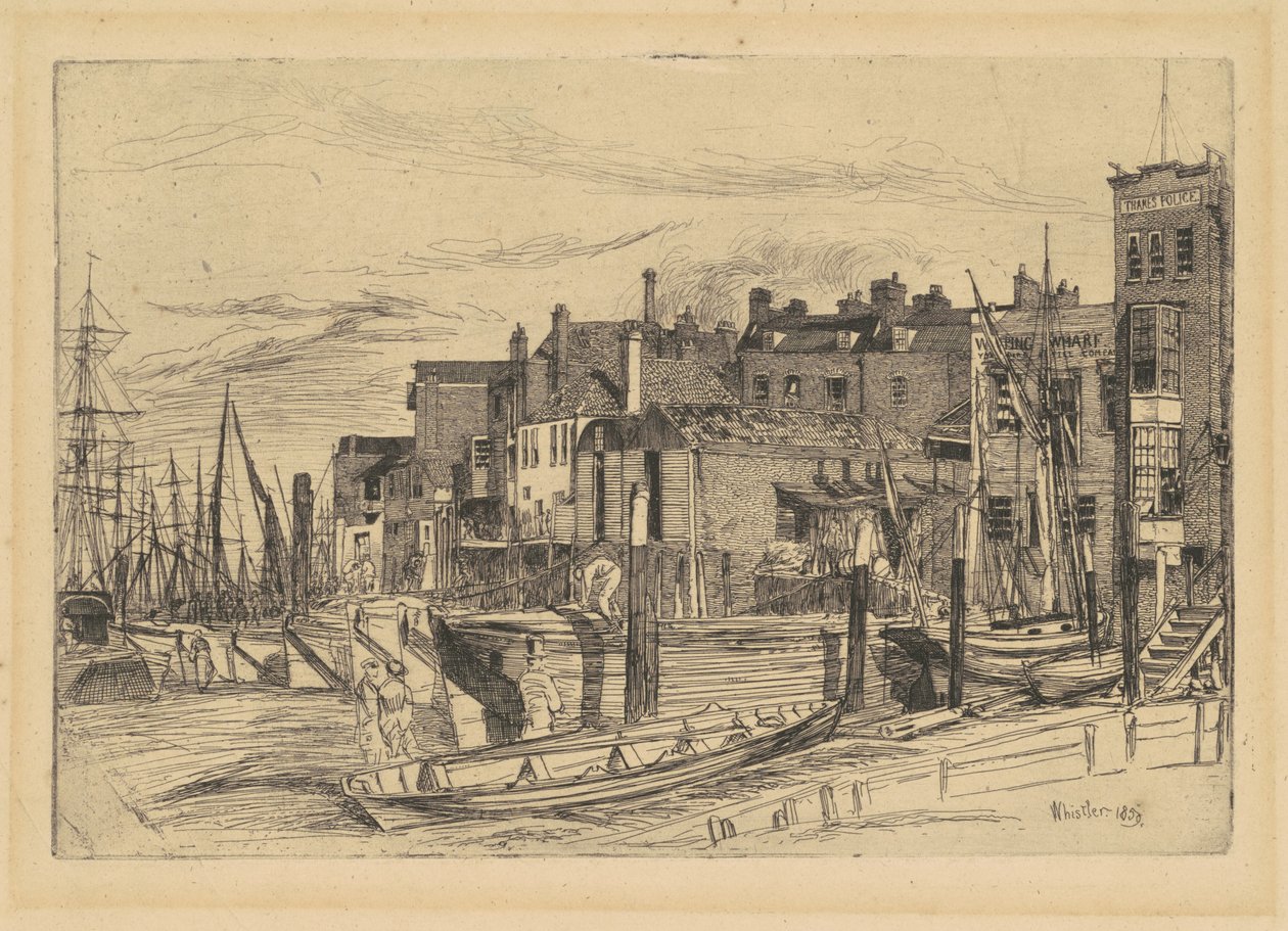 Thamesin poliisi, 1859. tekijältä James Abbott McNeill Whistler