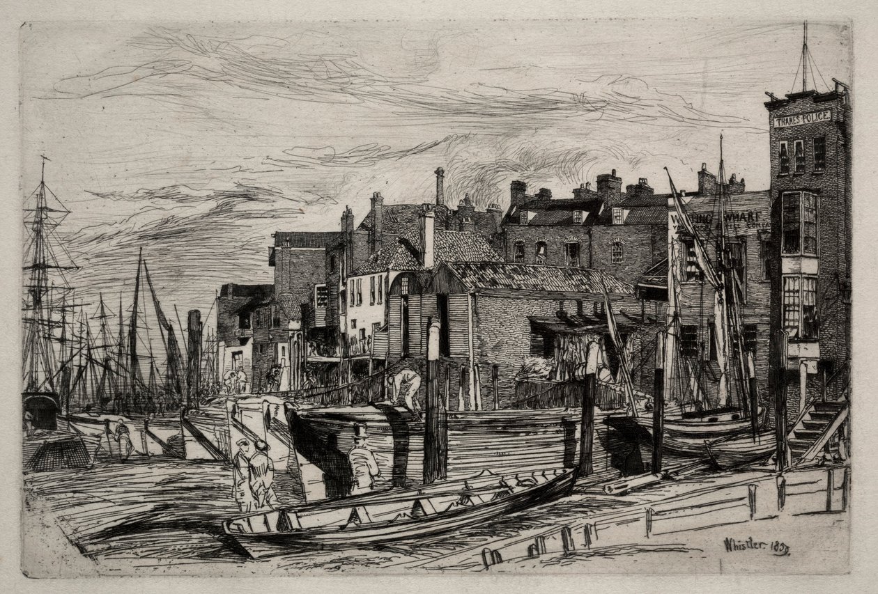 Thamesin poliisi, 1859. tekijältä James Abbott McNeill Whistler