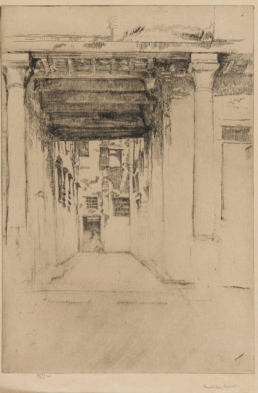 Venetsialainen tuomioistuin, 1879-1880. tekijältä James Abbott McNeill Whistler