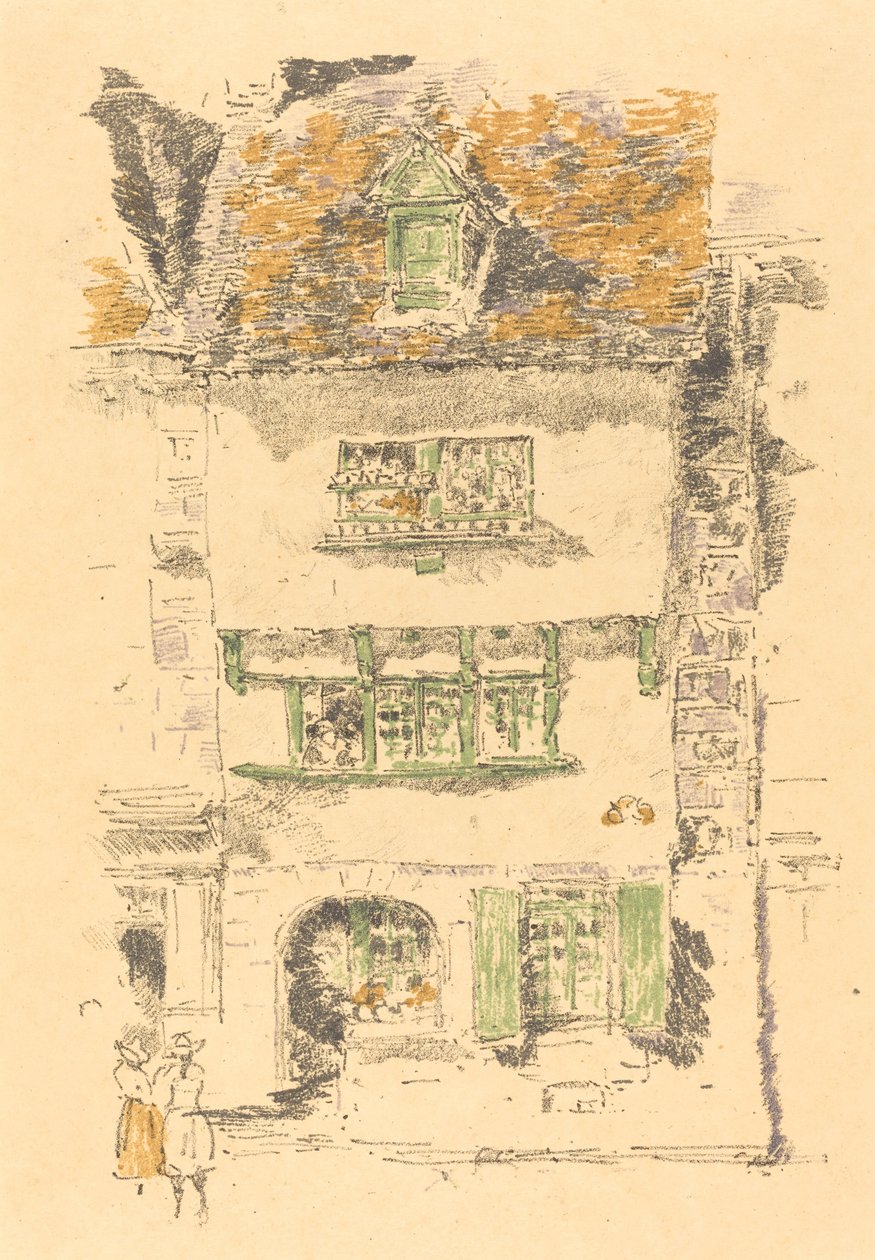 Keltainen talo, Lannion, 1893. tekijältä James Abbott McNeill Whistler