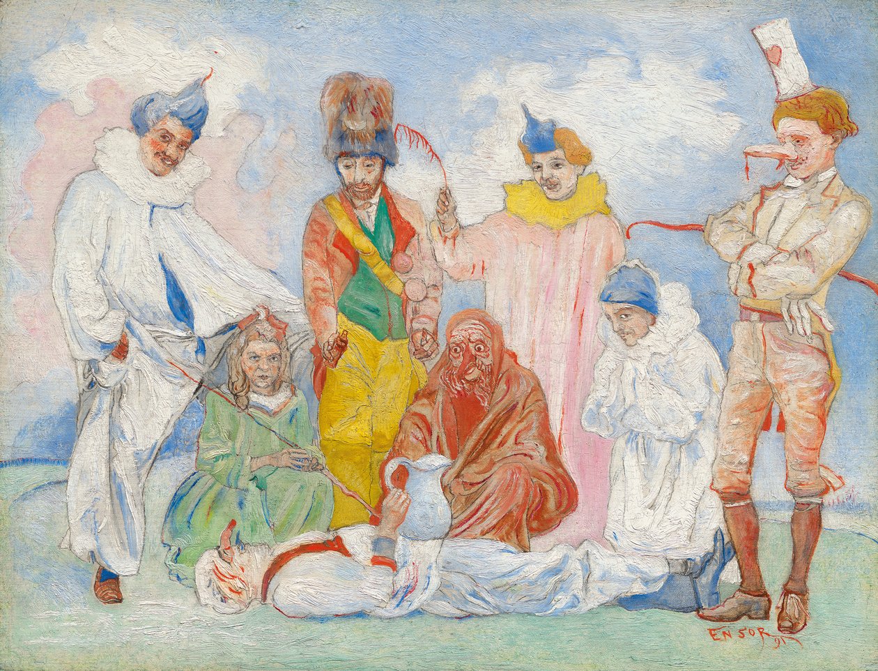 Naamiokaste, 1891. tekijältä James Ensor