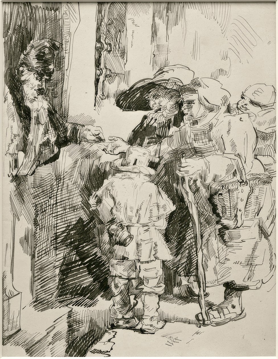 Kerjäläiset etuovella tekijältä James Sidney Ensor