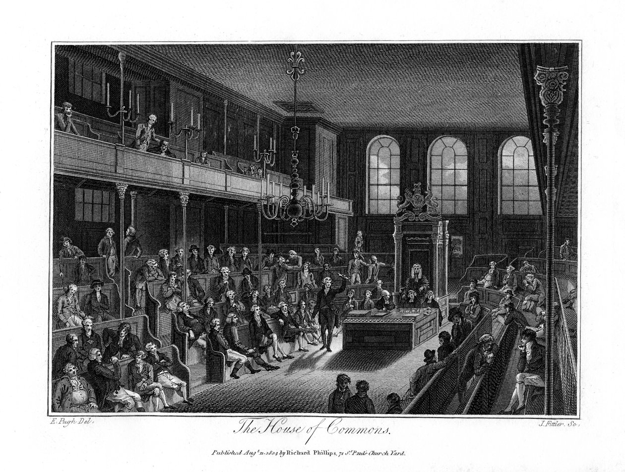 The House of Commons, Lontoo, 1804. tekijältä James Fittler