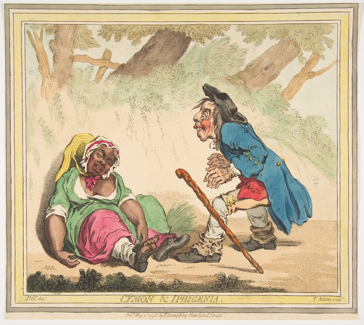 Cymon ja Iphigenia, 2. toukokuuta 1796. tekijältä James Gillray