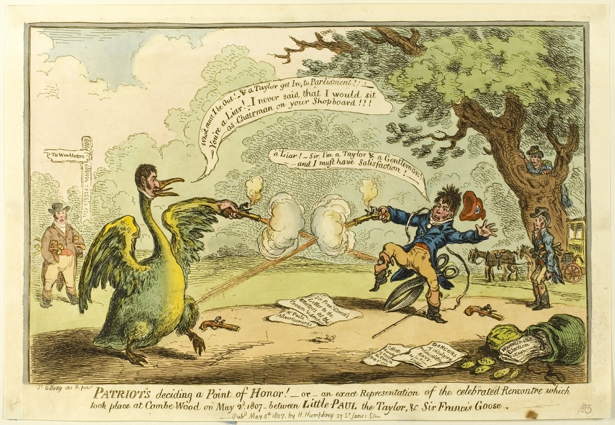 Patriootit - Kunnian ratkaiseva kohta! tekijältä James Gillray