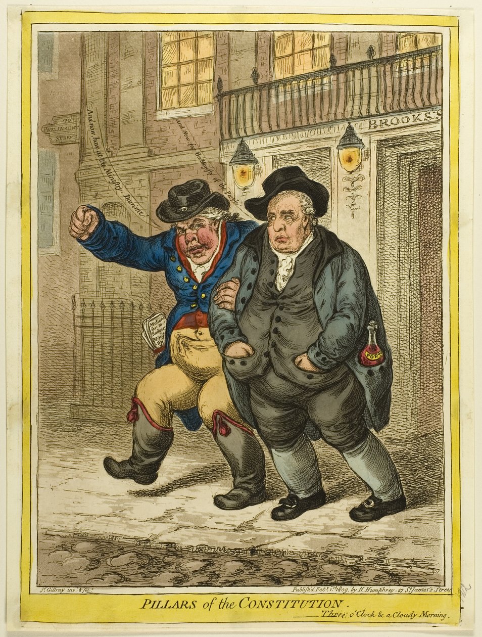 Perustuslain pilarit tekijältä James Gillray