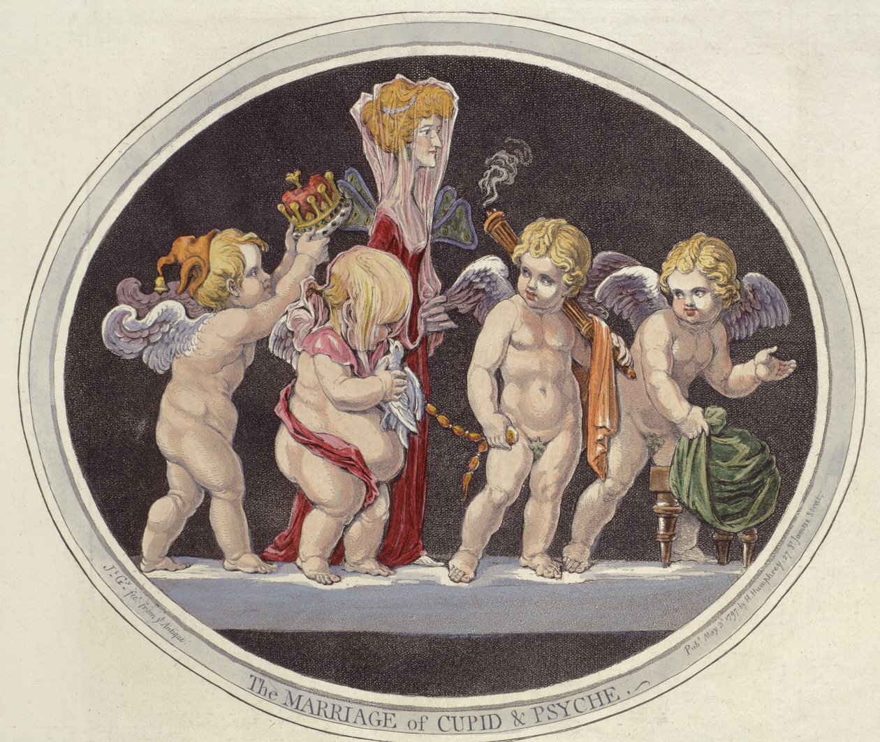 Cupidon ja Psychen avioliitto tekijältä James Gillray