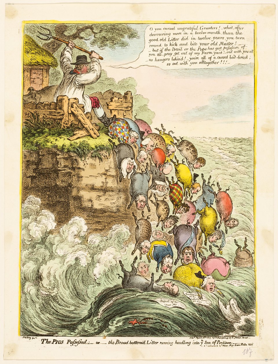 Siat riivatut tekijältä James Gillray
