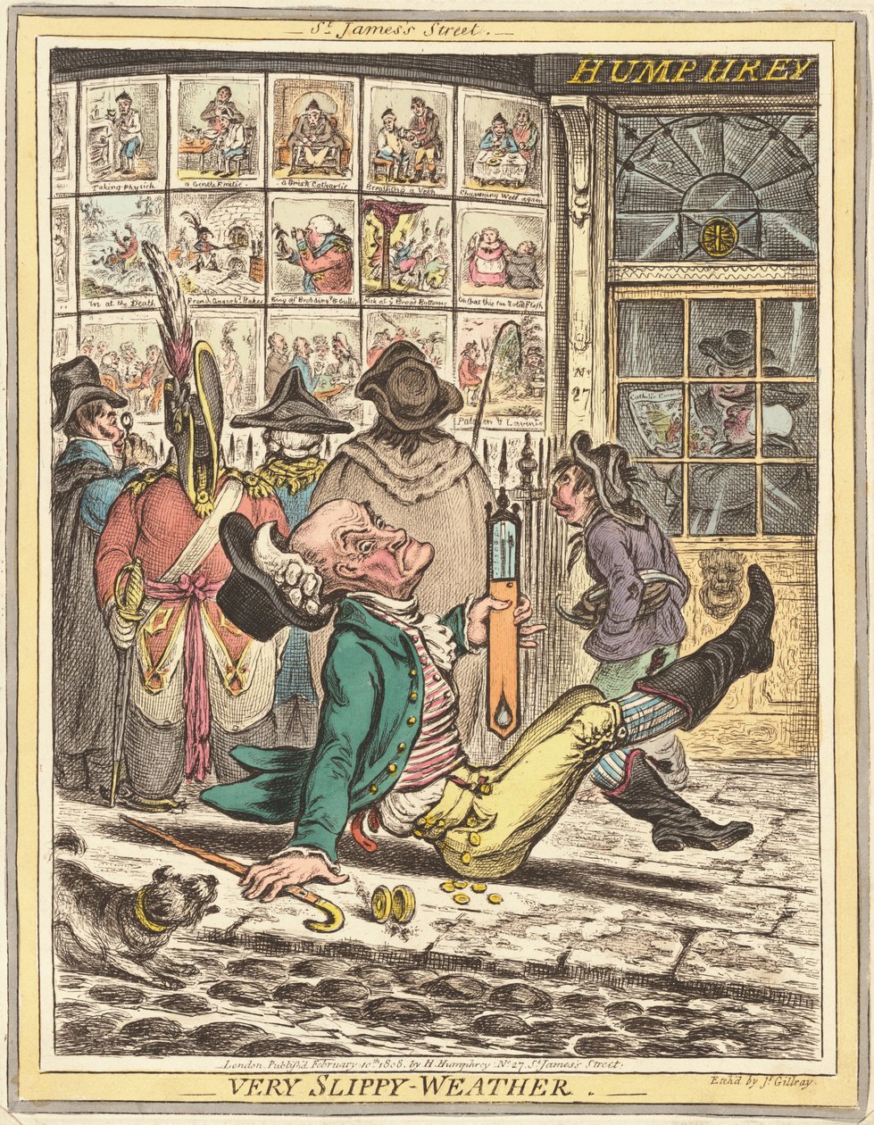 Erittäin liukas sää tekijältä James Gillray after Rev. John Sneyd