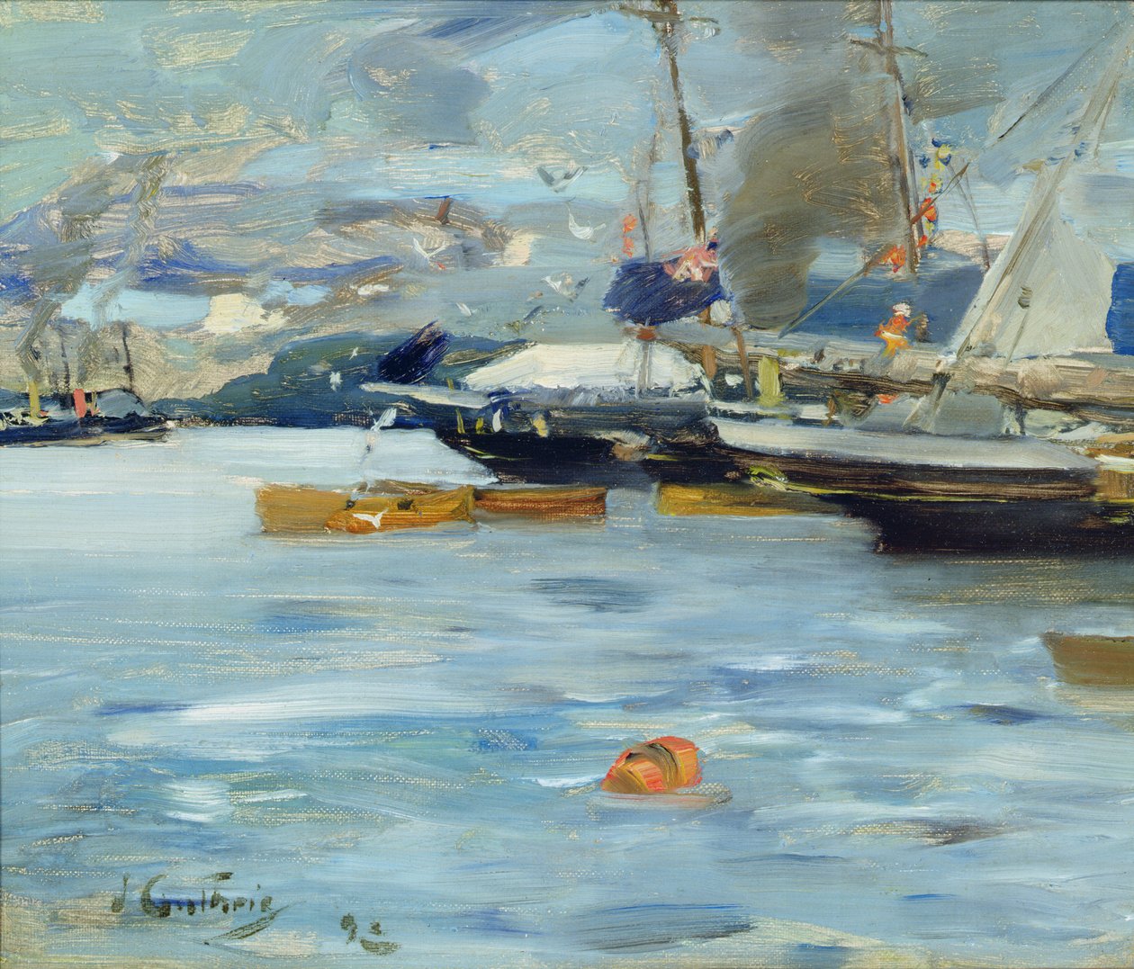 Moored Yachts, Oban, 1893 tekijältä James Guthrie