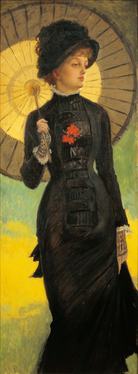 Nainen aurinkovarjolla tekijältä James Jacques Joseph Tissot