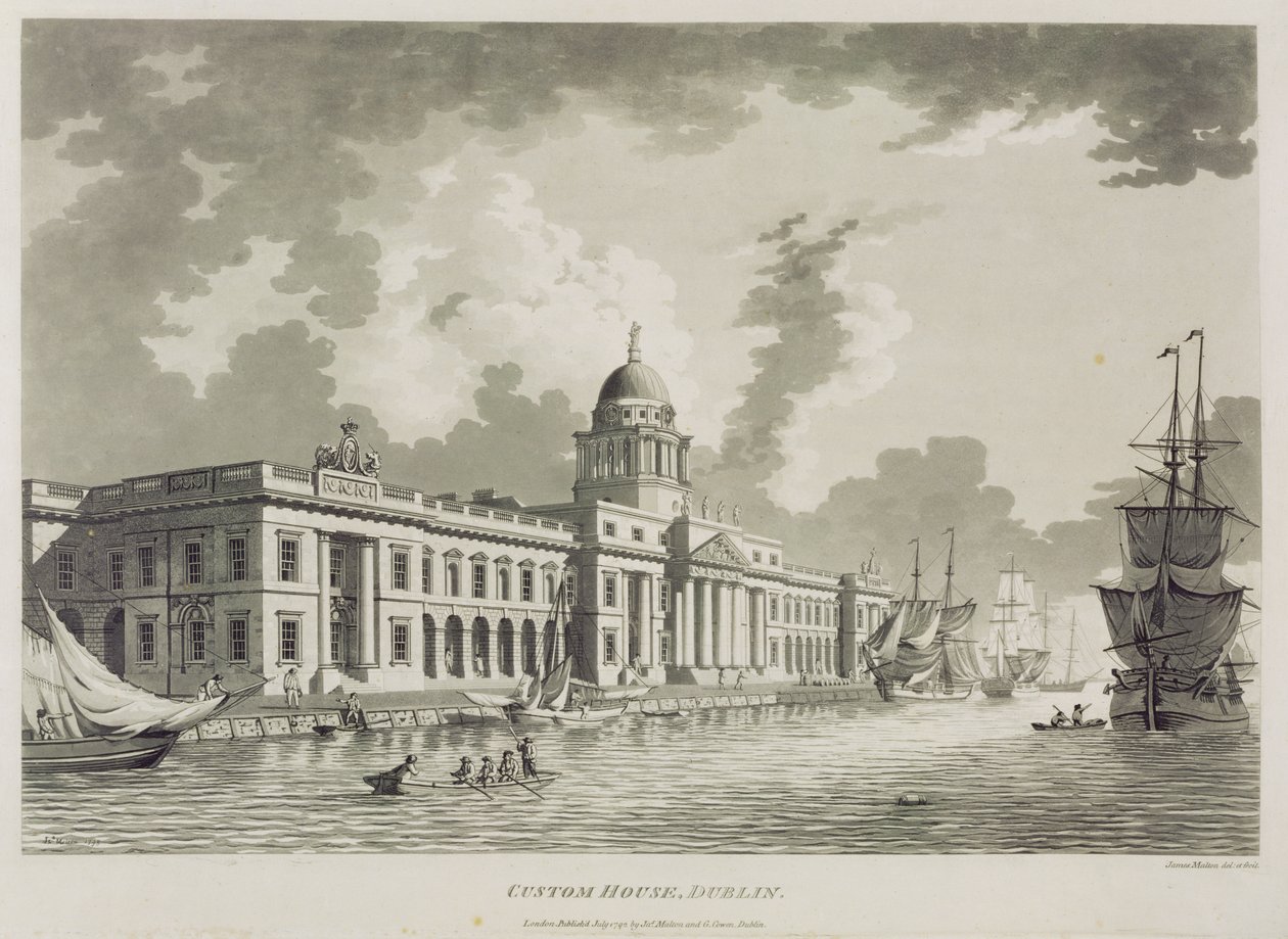 Custom House, Dublin, 1792 tekijältä James Malton