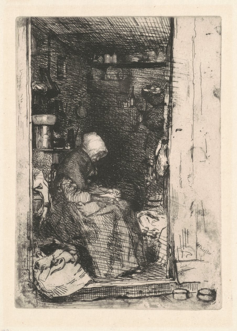 Vanha nainen rievuilla tekijältä James Abbott McNeill Whistler