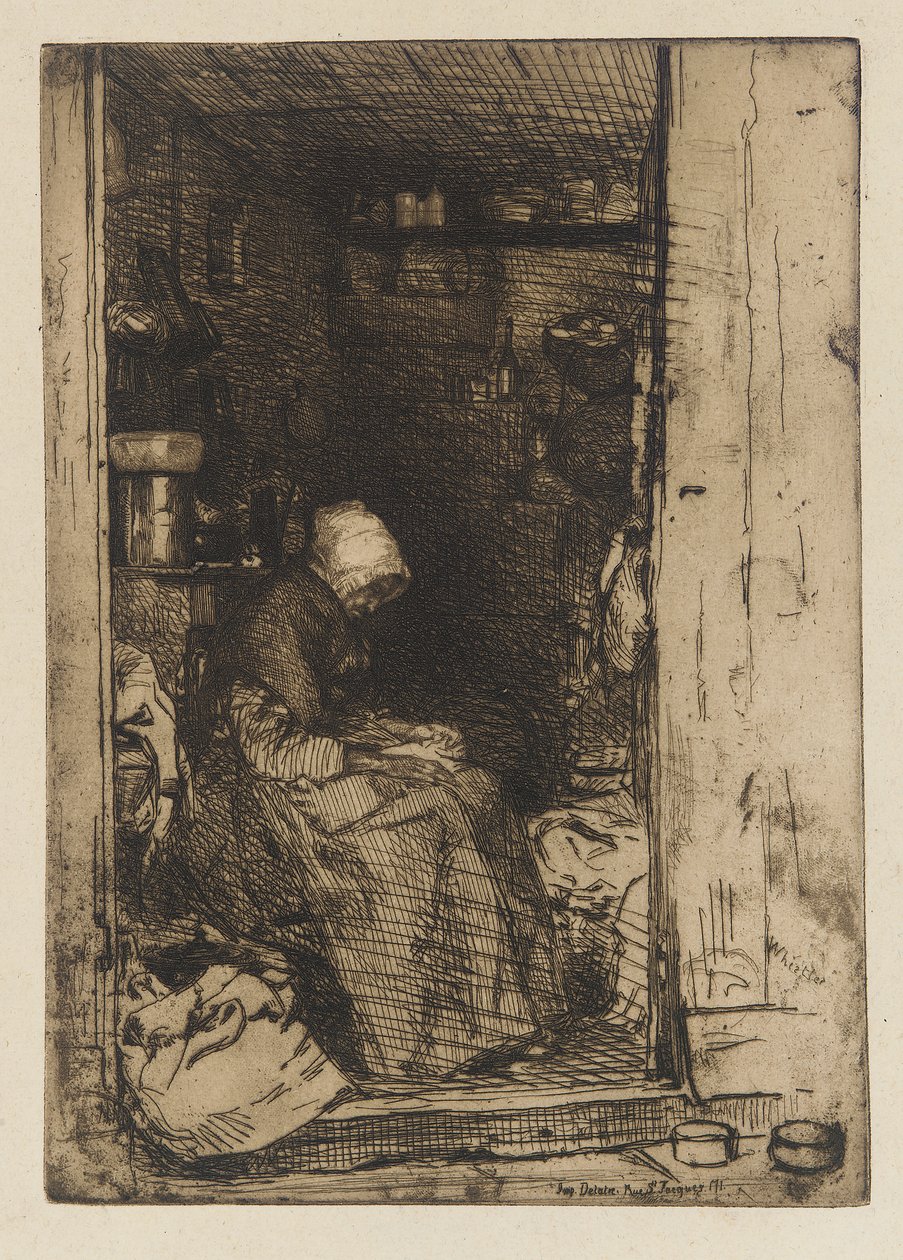 Vanha nainen rievuilla tekijältä James Abbott McNeill Whistler