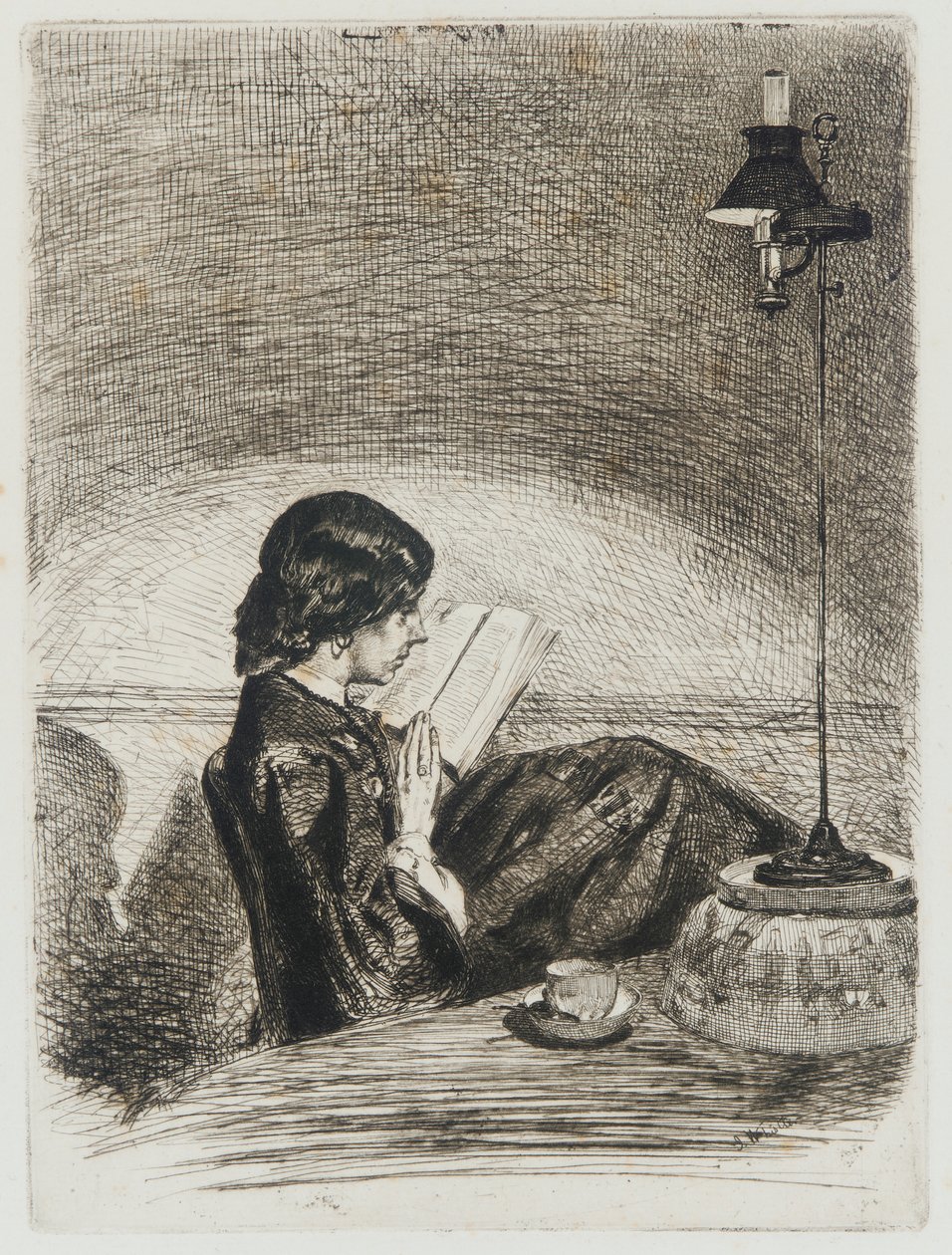 Lukeminen lampun valossa tekijältä James Abbott McNeill Whistler