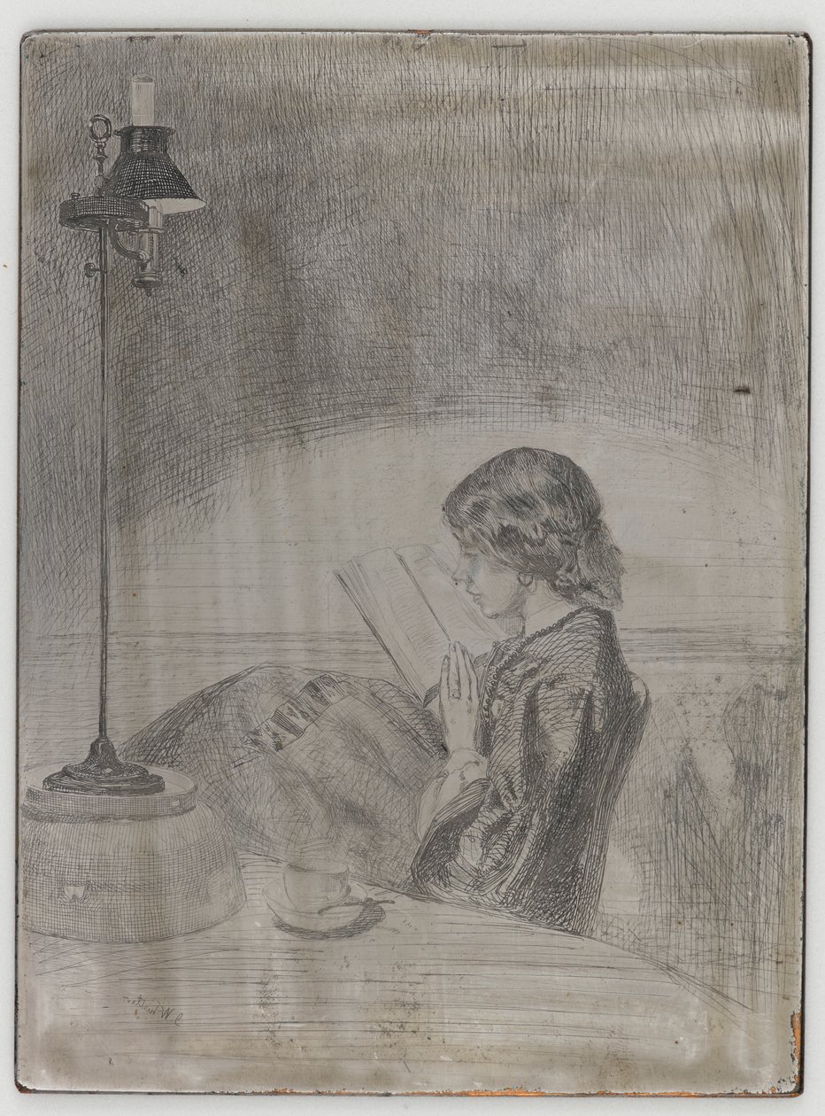 Lukeminen lampun valossa tekijältä James Abbott McNeill Whistler