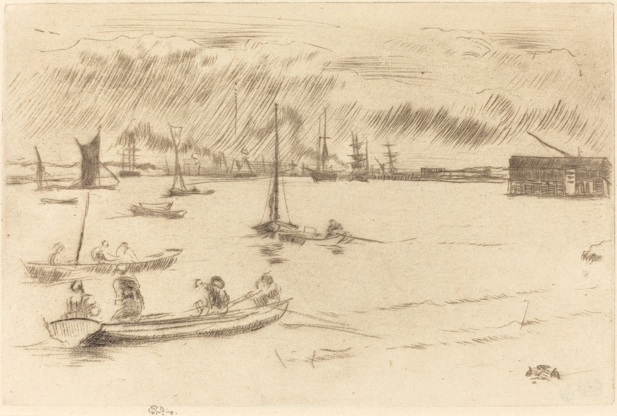 Thames kohti Erithiä tekijältä James Abbott McNeill Whistler