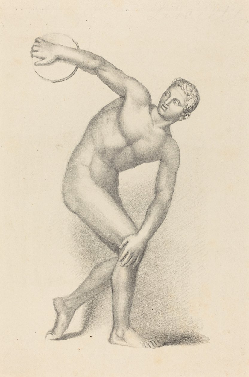 Discobolus, kirjoittanut Myron tekijältä James William Giles after John Flaxman