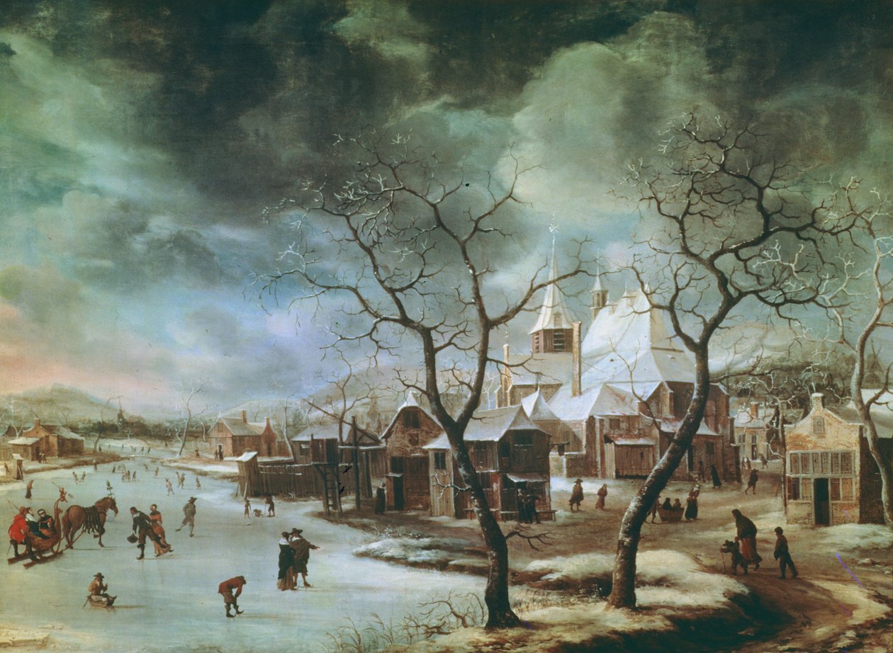 Talvimaisema (paneeli) tekijältä Jan Abrahamsz. Beerstraten