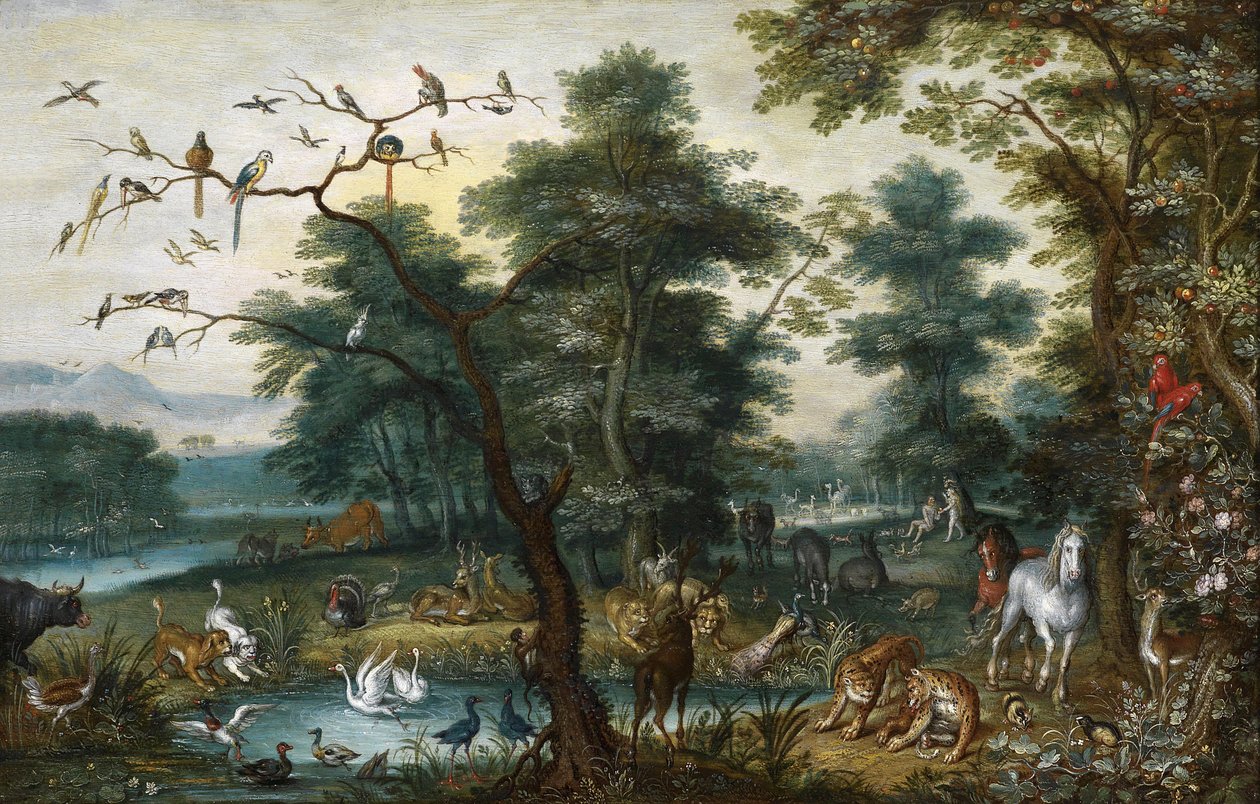 Paradieslandschaft mit Sündenfall tekijältä Jan Brueghel the Younger
