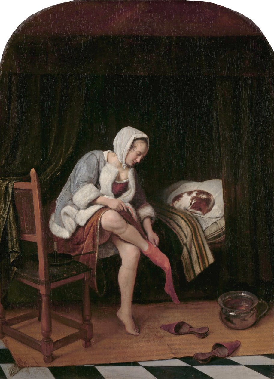 Nainen wc: ssä tekijältä Jan Havickszoon Steen