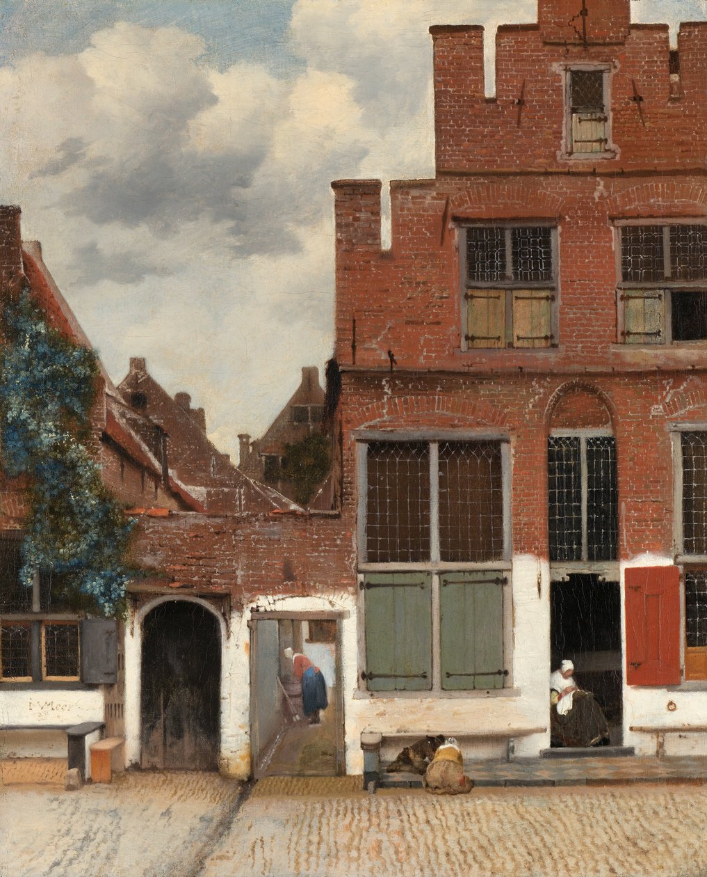 Näkymä Delftin taloista, jotka tunnetaan nimellä The Little Street (Pikku katu). tekijältä Jan Vermeer van Delft