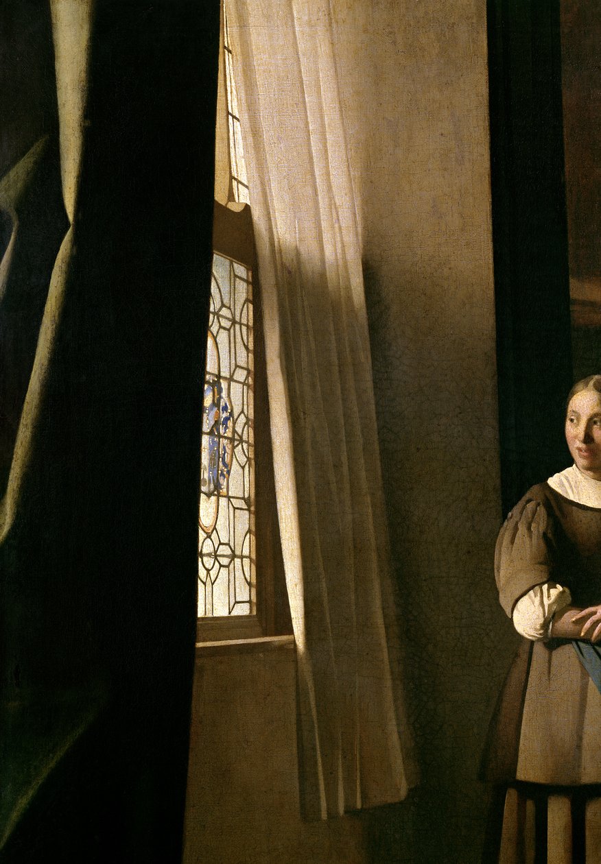 Nainen kirjoittaa kirjettä palvelijansa kanssa, n. 1670 (yksityiskohta 2353) tekijältä Jan Vermeer van Delft