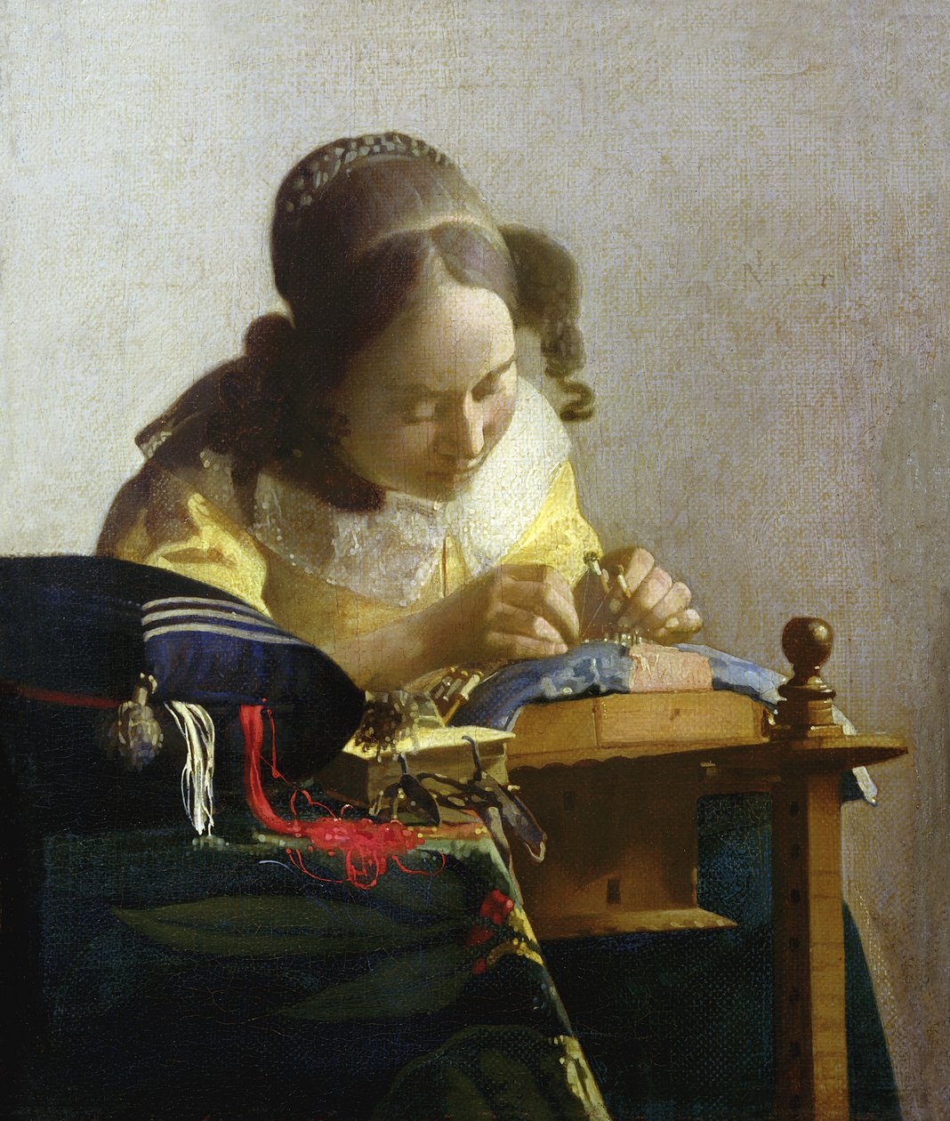 The Lacemaker, 1669-70 tekijältä Jan Vermeer van Delft