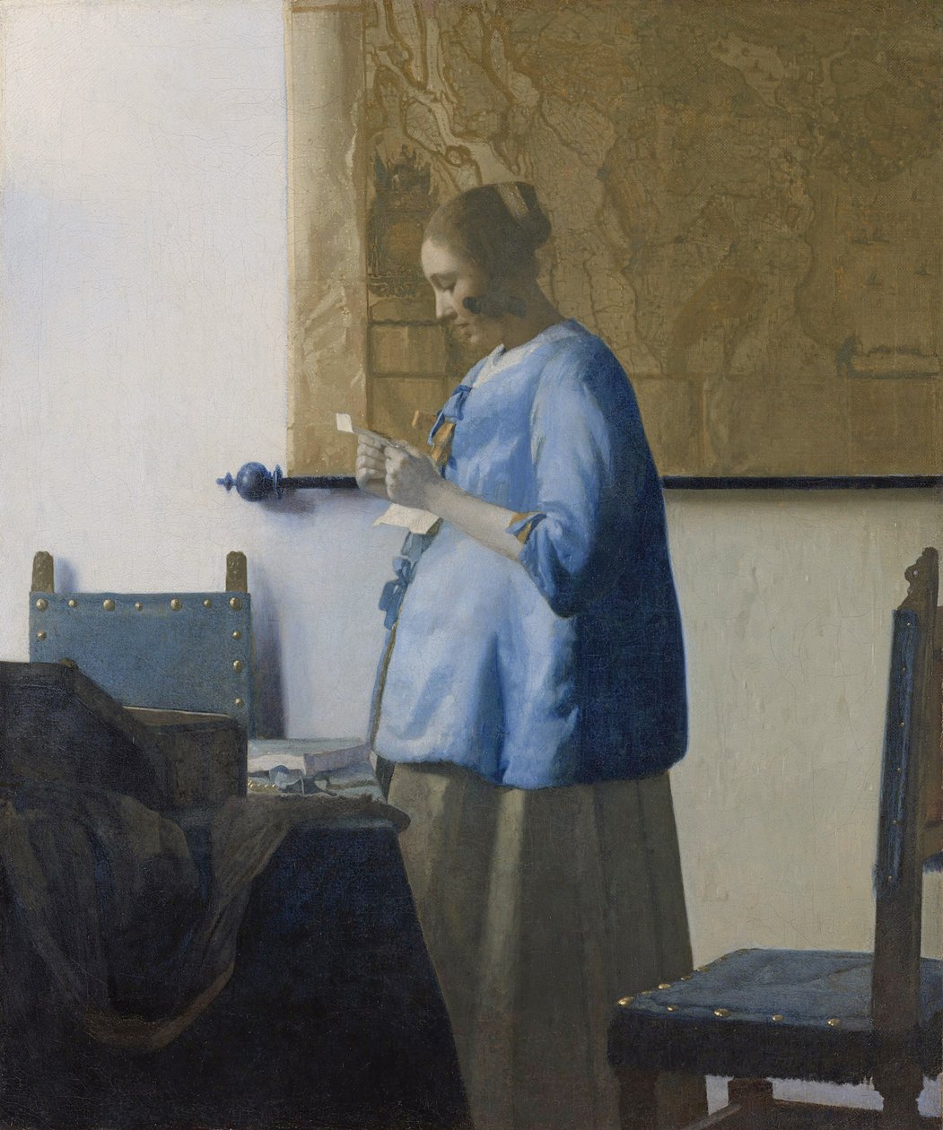 Kirjettä lukeva nainen, n. 1662-63 tekijältä Jan Vermeer van Delft