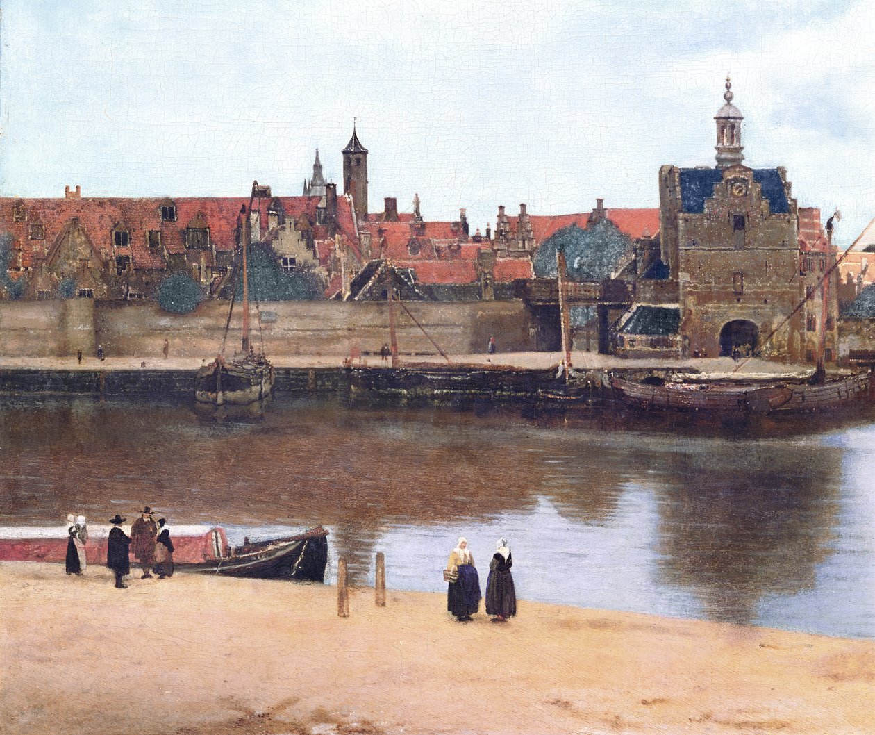 Näkymä Delftistä, n. 1660-61 (yksityiskohta numerosta 1109252) tekijältä Jan Vermeer van Delft