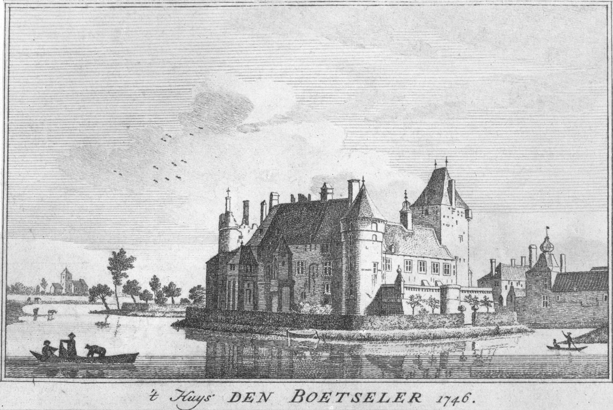 Burg Boetzelaer 1746, kaiverrus Jan de Beijerin piirustuksen jälkeen tekijältä Jan de Beijer