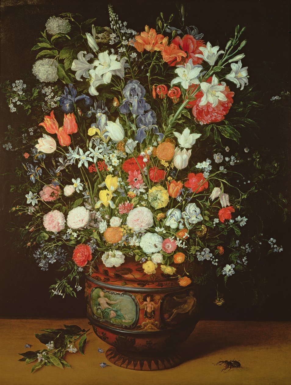 Kukkien asetelma maljakossa tekijältä Jan Brueghel the Younger