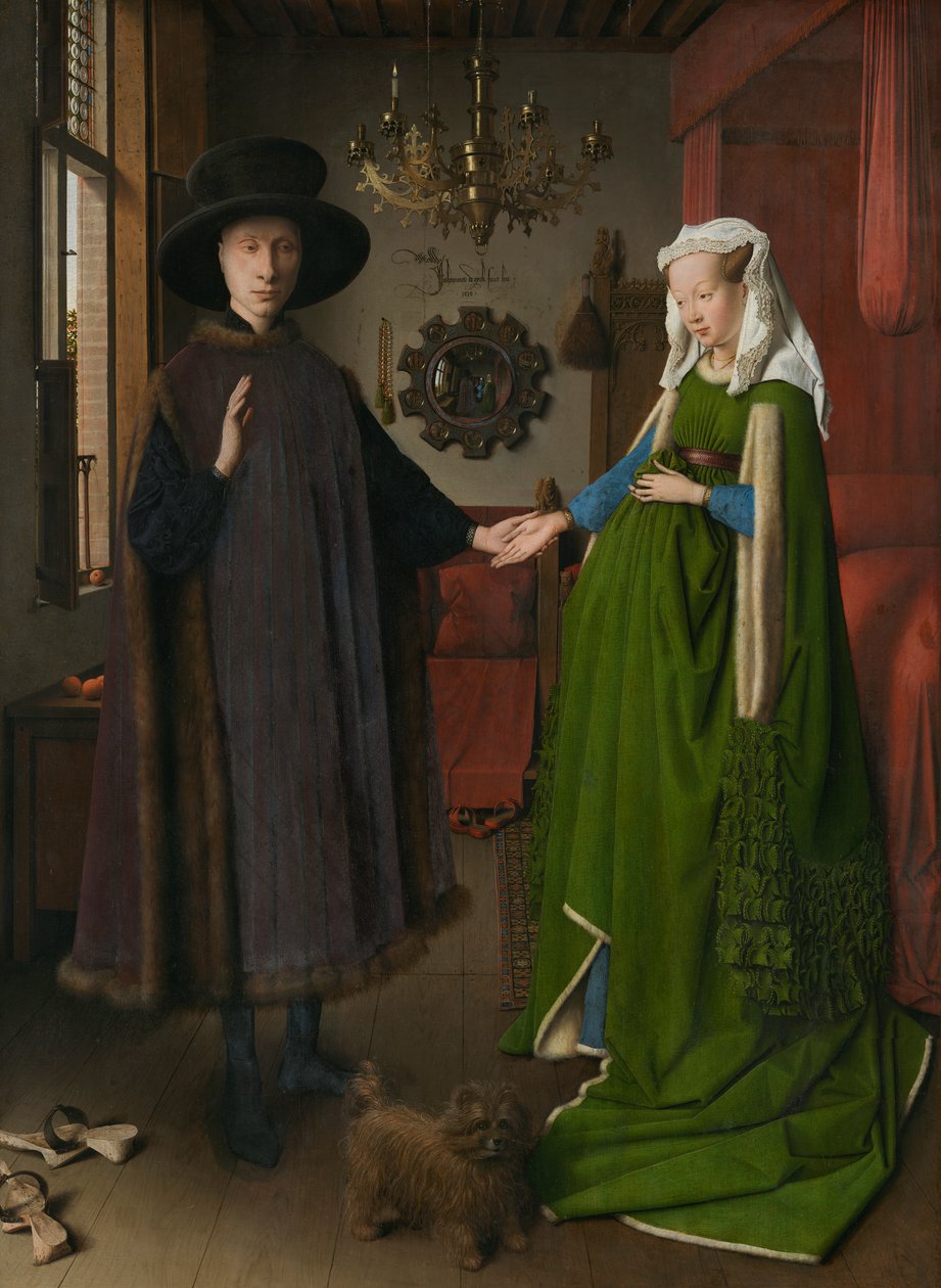 Giovanni Arnolfinin muotokuva ja hänen (Arnolfinin avioliitto) tekijältä Jan van Eyck