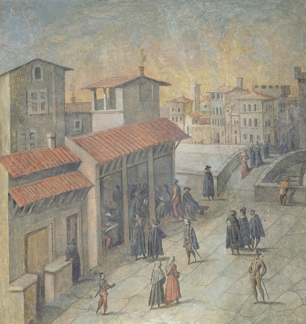 Santa Trinitan silta, Firenze, 1555 tekijältä Jan van der Straet
