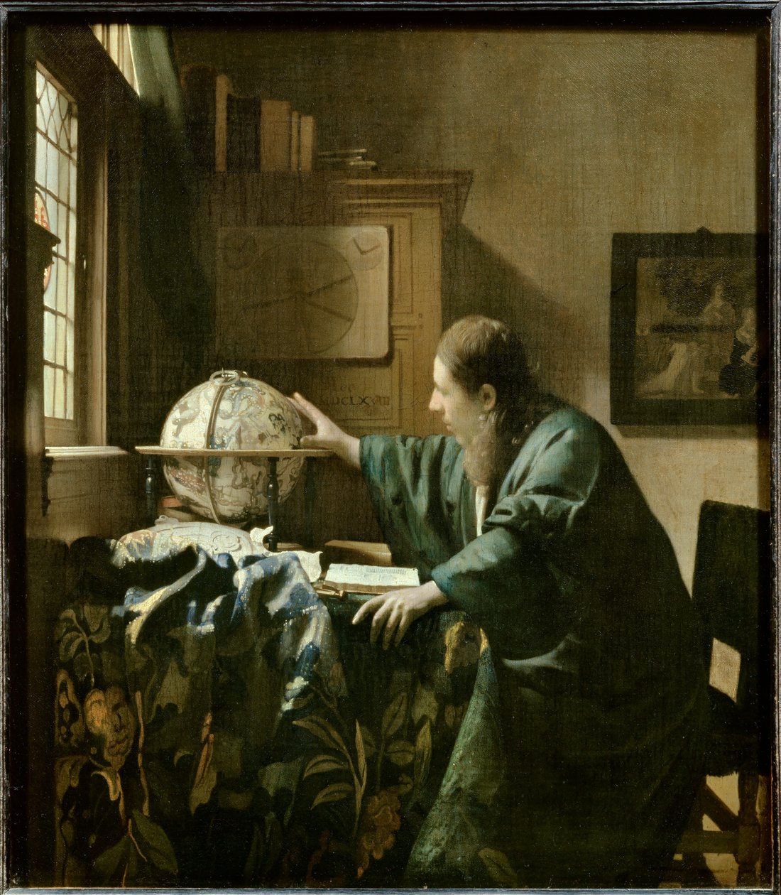 Tähtitieteilijä, n. 1668 (öljy kankaalle) tekijältä Jan (1632 75) Vermeer