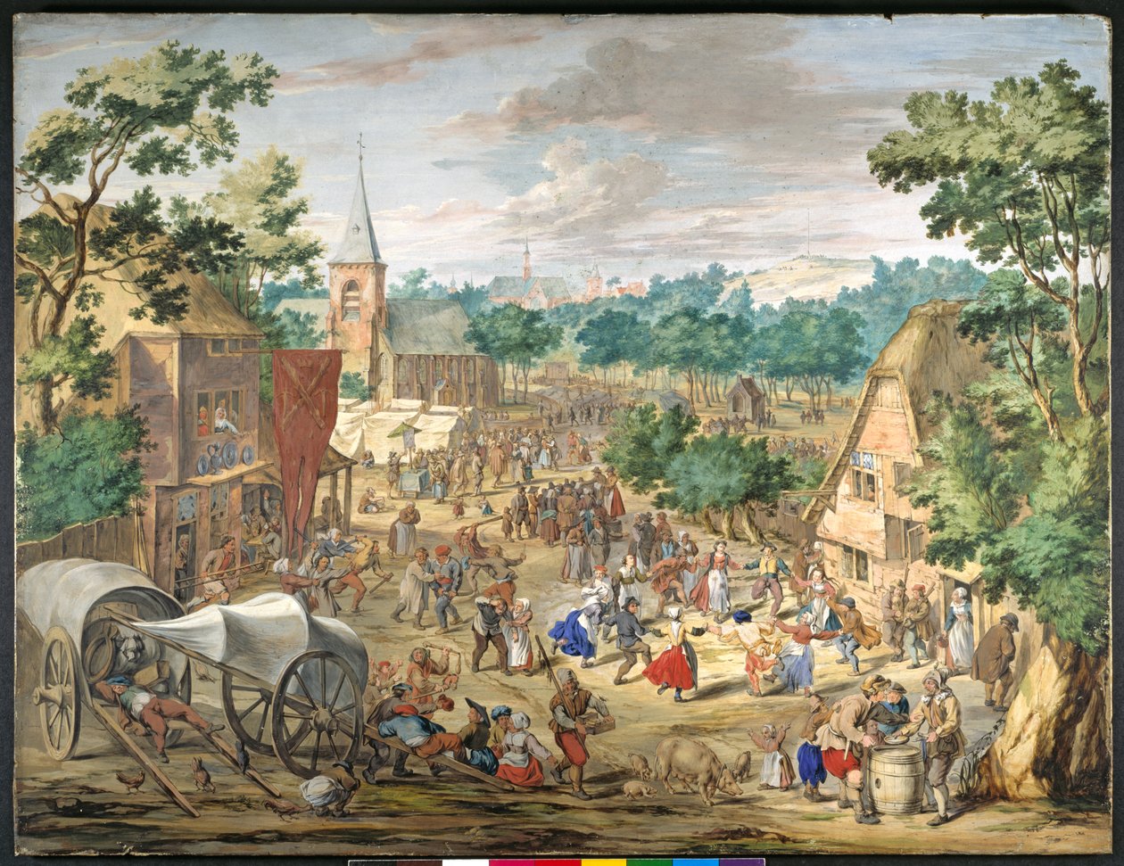 Kermesse (guassi paperille) tekijältä Jan (follower of) Brueghel
