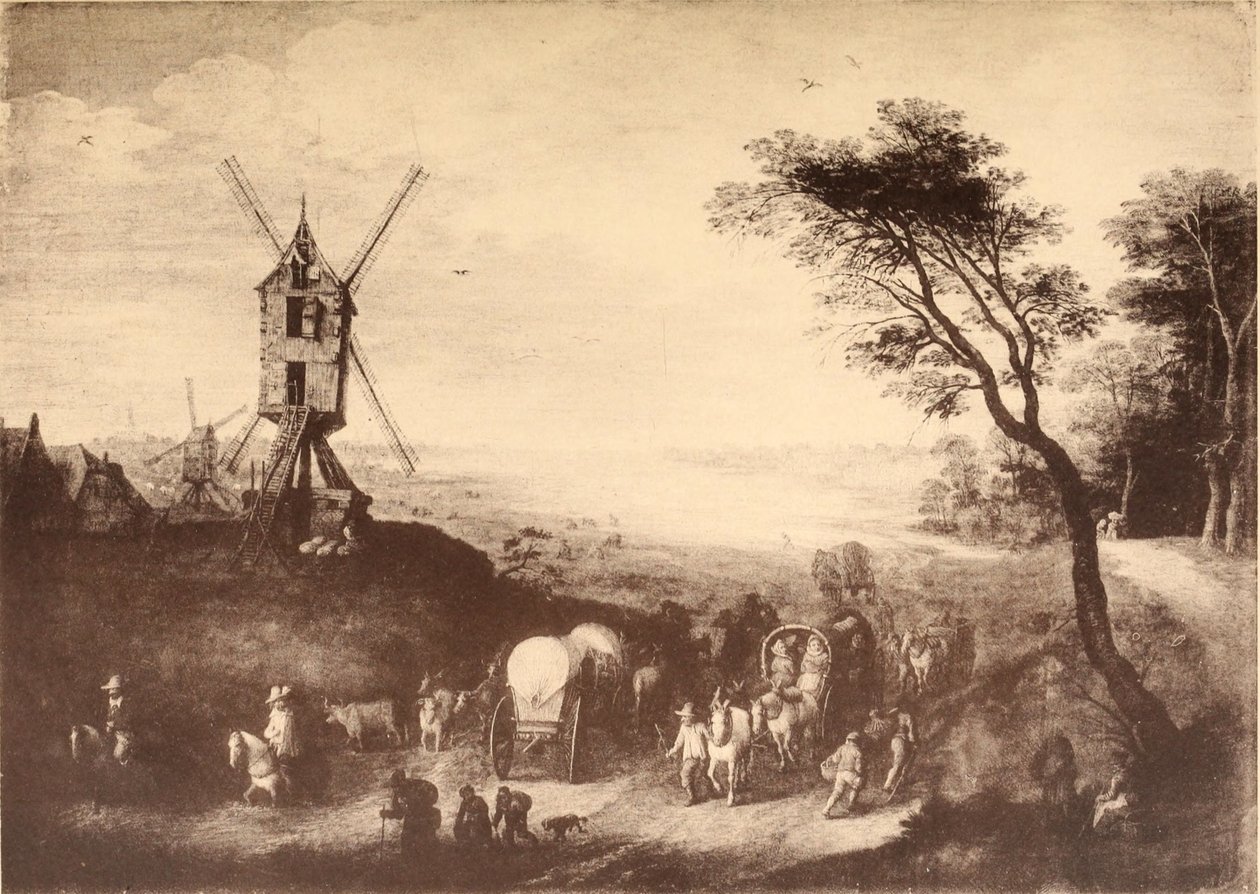 Maisema ja tuulimylly tekijältä Jan Brueghel the Elder