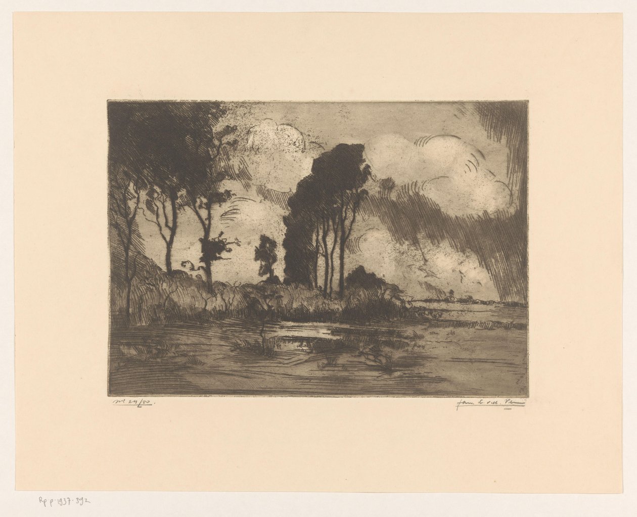 Maisema tekijältä Jan C. van der Ven (signed by artist)