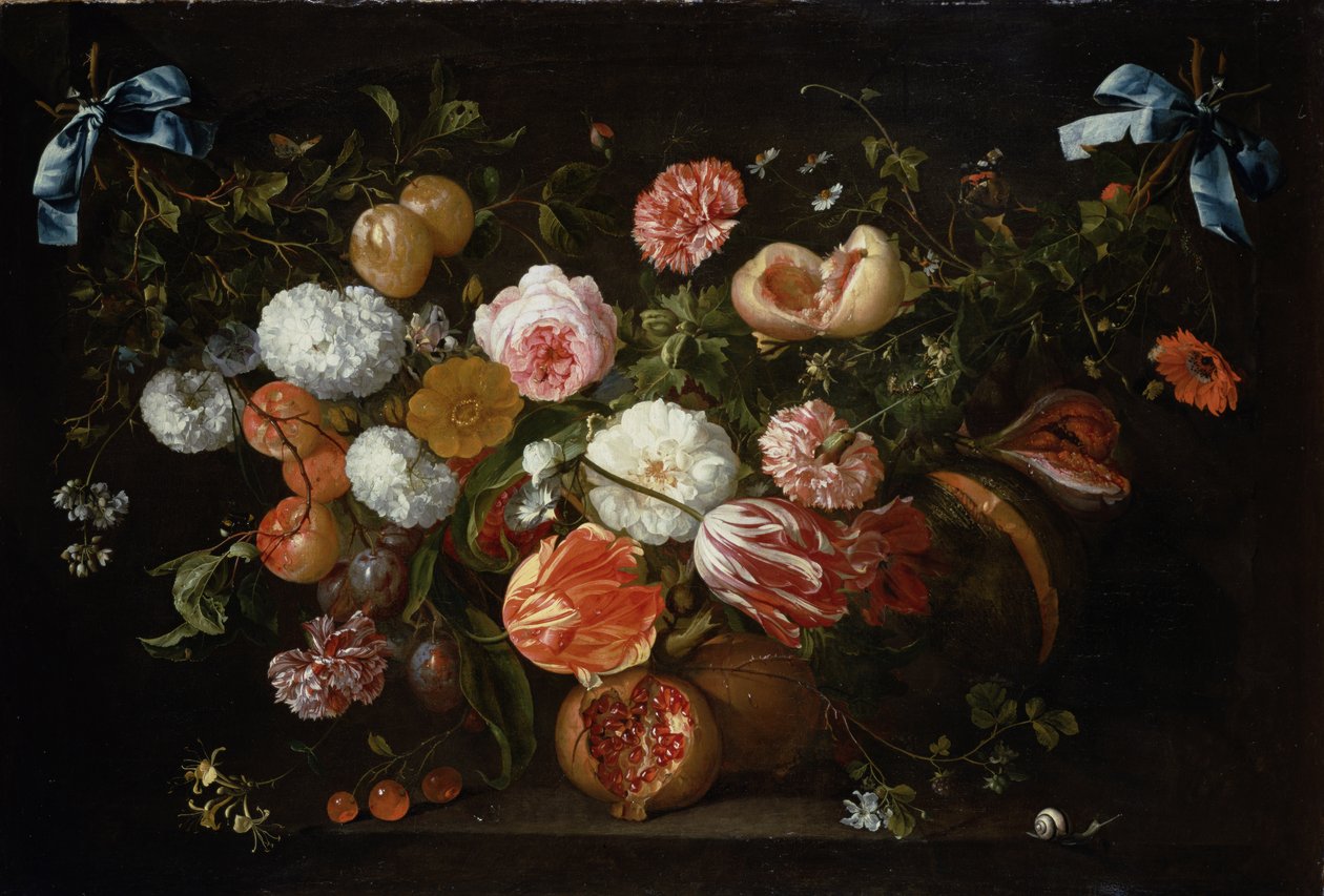 Huonekalut ja erilaiset esineet 1100- ja 1300-luvuilta tekijältä Jan Davidsz de Heem