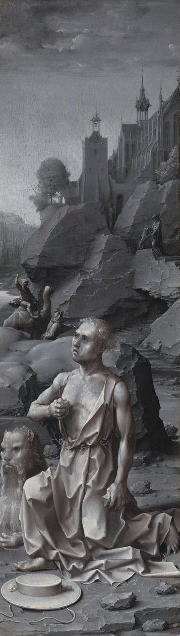 Saint Jerome Peniten [oikea paneeli] tekijältä Jan Gossaert