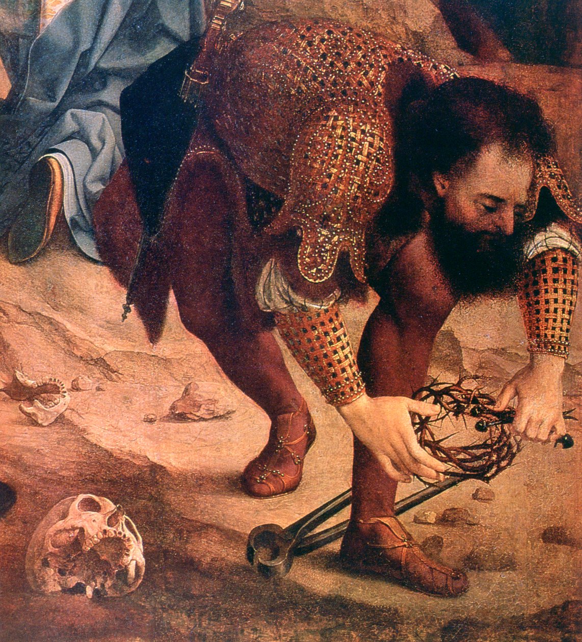 Laskeutuminen ristiltä yksityiskohta, c1520 tekijältä Jan Gossaert