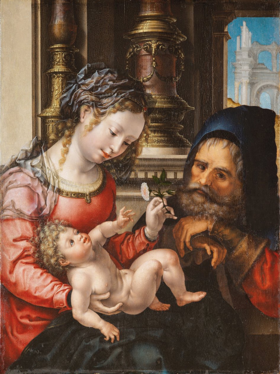 Pyhä perhe, n. 1527-1530 tekijältä Jan Gossaert