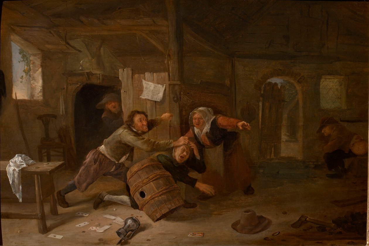 Taistelu talonpoikia vastaan, ennen vuotta 1678. tekijältä Jan Havicksz Steen