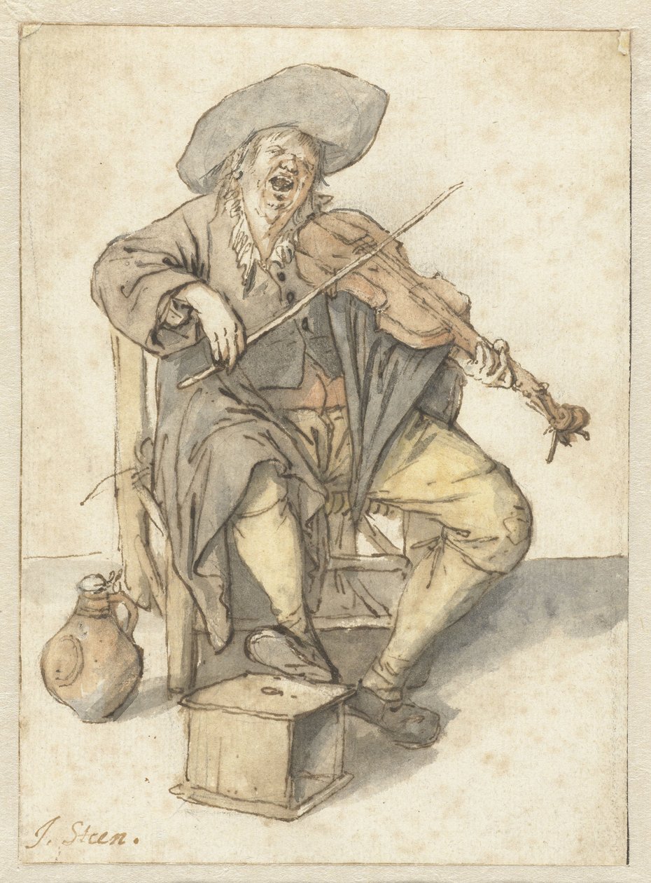 Laulava viulunsoittaja tekijältä Jan Havicksz. Steen
