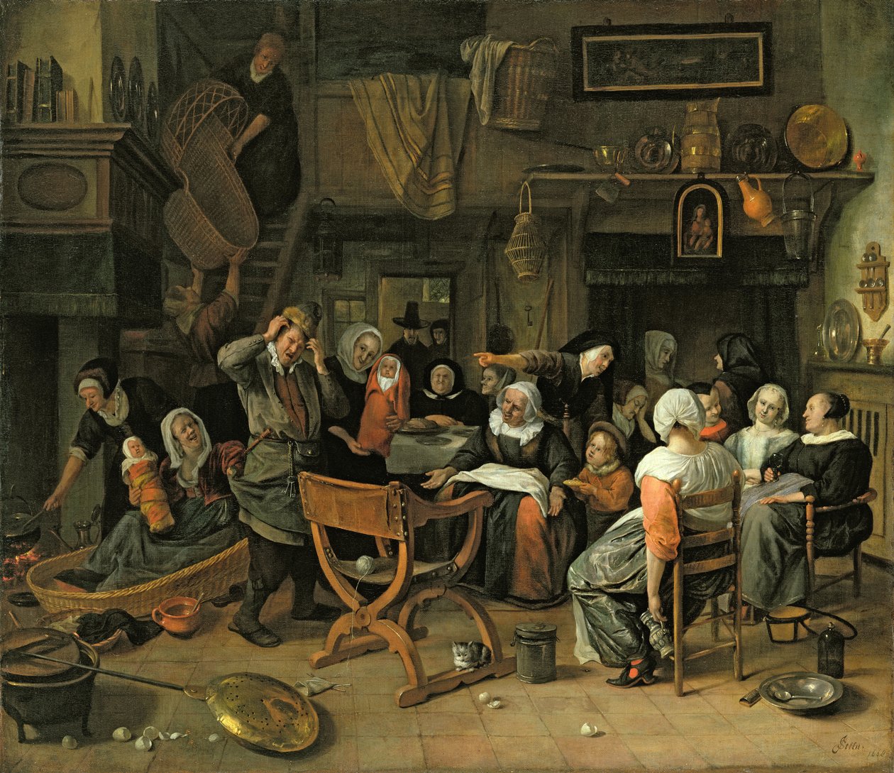 Ristiäisjuhla, 1668 tekijältä Jan Havickszoon Steen