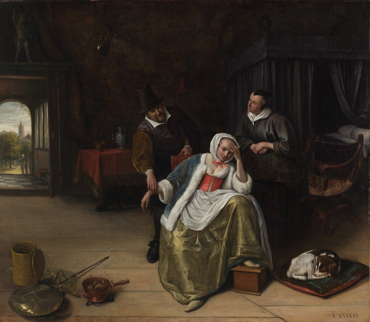 Rakastunut neito, noin 1660 tekijältä Jan Havickszoon Steen
