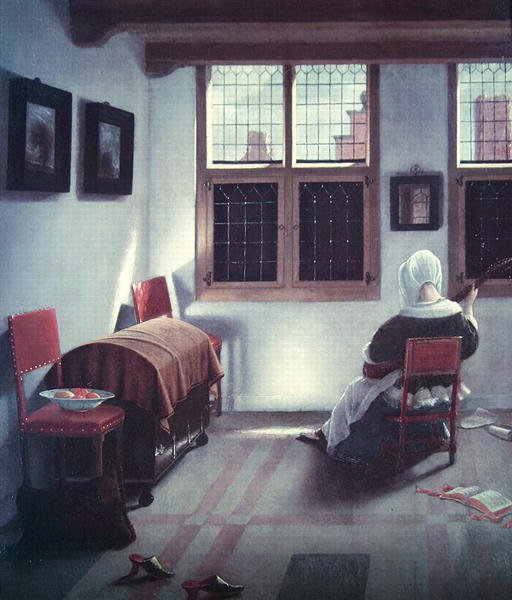 Sisustus (öljy paneelissa) tekijältä Jan Janssens
