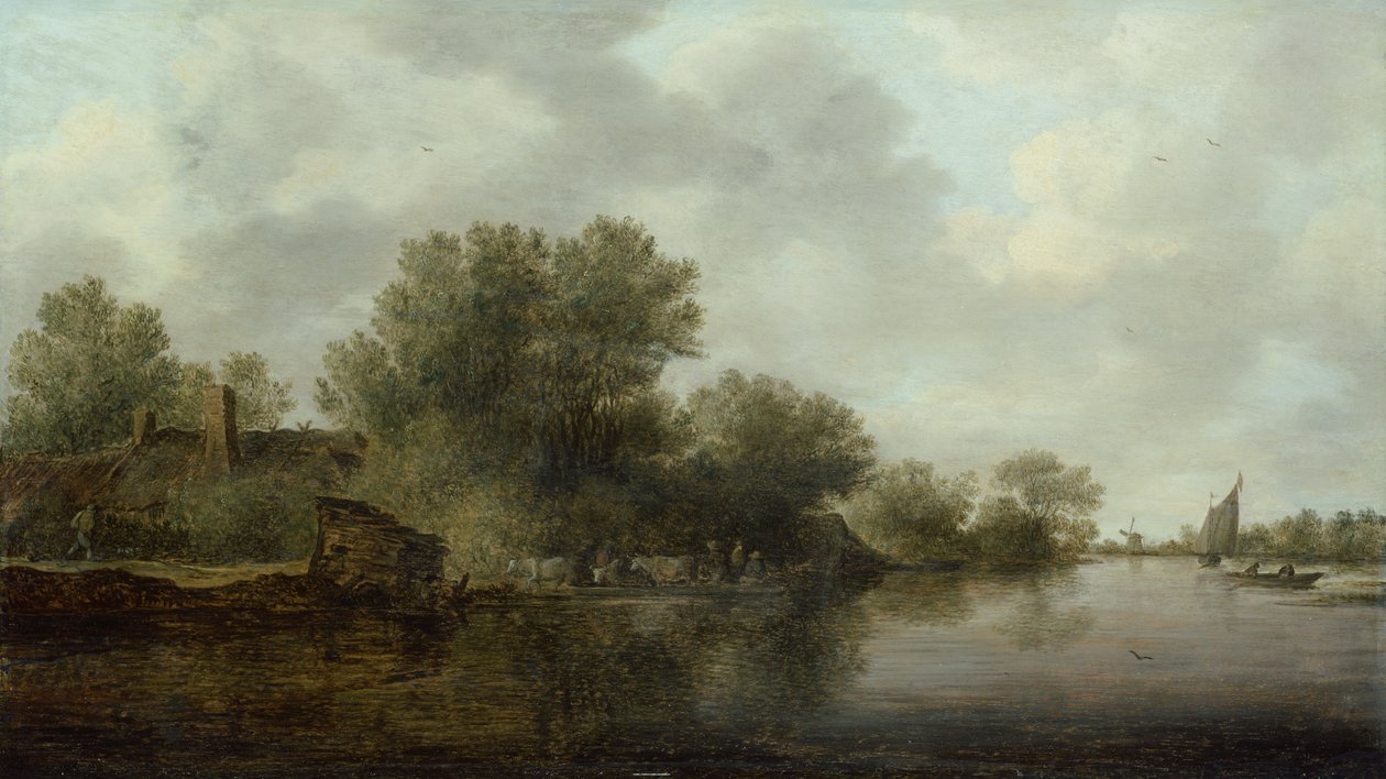 Maisema (öljy paneelissa) tekijältä Jan Josephsz van Goyen