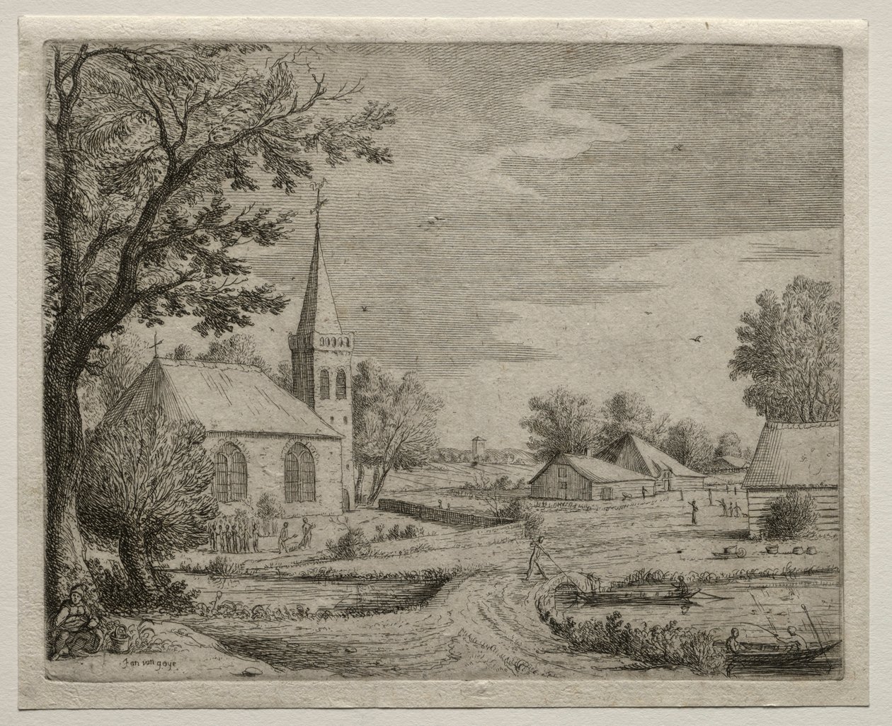 Kylän kirkko. tekijältä Jan Josephsz van Goyen