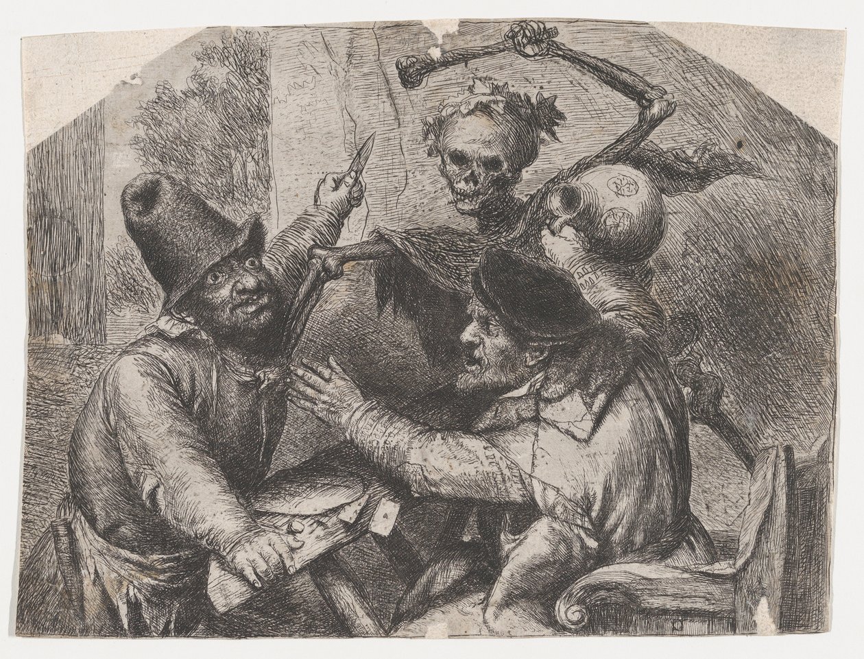 Kuolema ja kortinpelaajat, 1620-74. tekijältä Jan Lievens